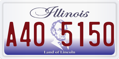 IL license plate A405150