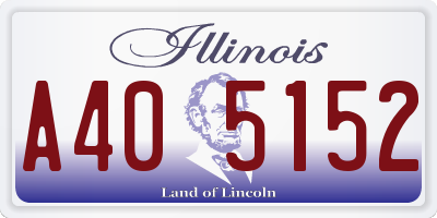 IL license plate A405152
