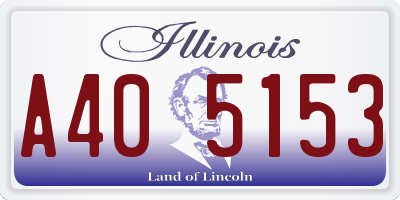 IL license plate A405153
