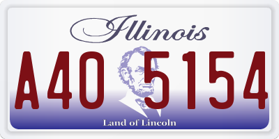 IL license plate A405154