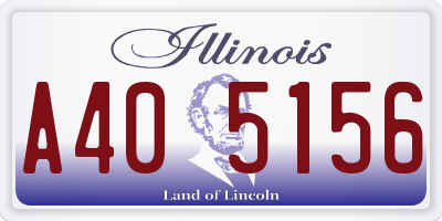 IL license plate A405156
