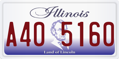 IL license plate A405160