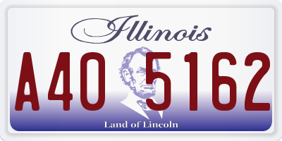 IL license plate A405162
