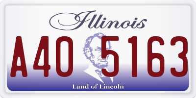 IL license plate A405163