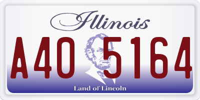 IL license plate A405164