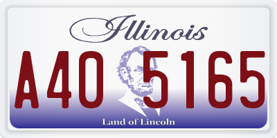 IL license plate A405165
