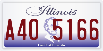IL license plate A405166