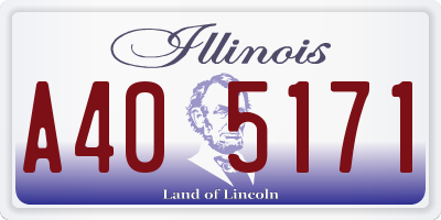 IL license plate A405171