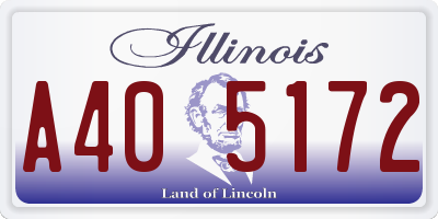 IL license plate A405172