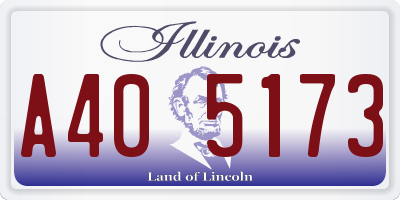 IL license plate A405173