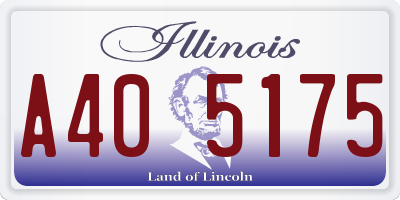 IL license plate A405175