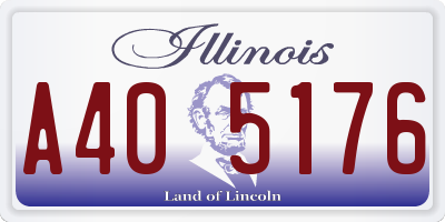 IL license plate A405176