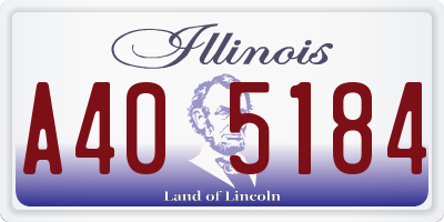 IL license plate A405184