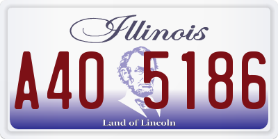IL license plate A405186