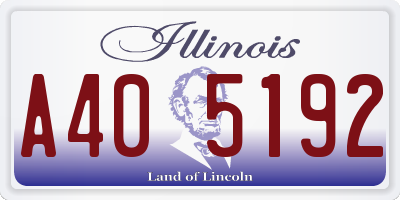 IL license plate A405192