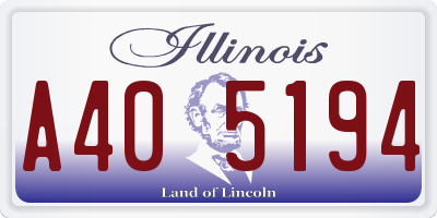 IL license plate A405194