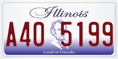 IL license plate A405199