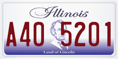 IL license plate A405201