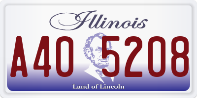 IL license plate A405208