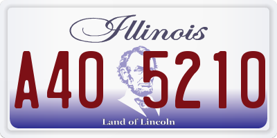 IL license plate A405210