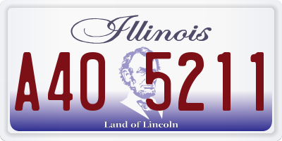 IL license plate A405211