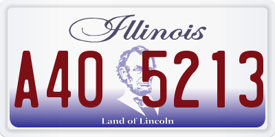 IL license plate A405213