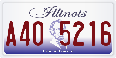 IL license plate A405216