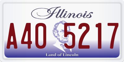IL license plate A405217