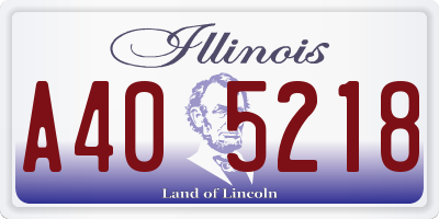 IL license plate A405218