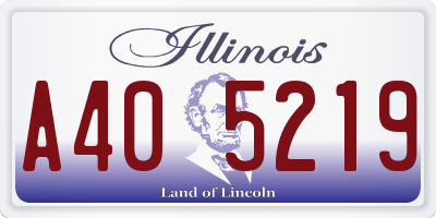IL license plate A405219