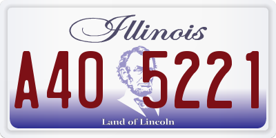IL license plate A405221