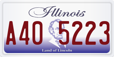 IL license plate A405223