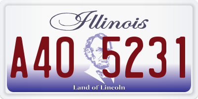 IL license plate A405231