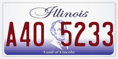 IL license plate A405233