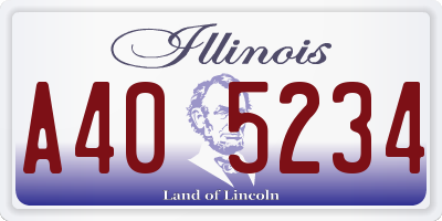 IL license plate A405234
