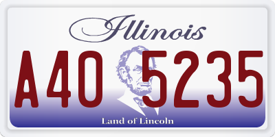 IL license plate A405235