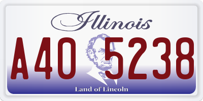 IL license plate A405238