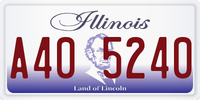 IL license plate A405240