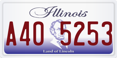 IL license plate A405253
