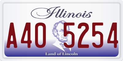 IL license plate A405254