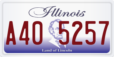 IL license plate A405257