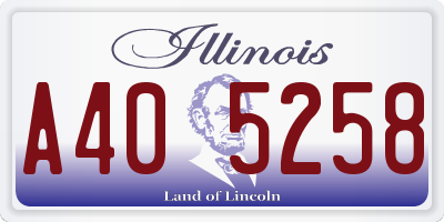 IL license plate A405258