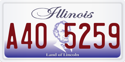 IL license plate A405259