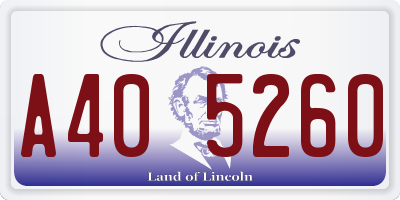 IL license plate A405260