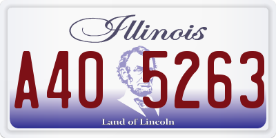 IL license plate A405263