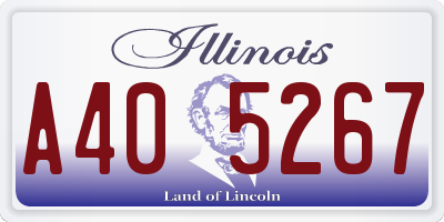 IL license plate A405267