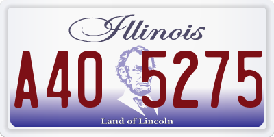 IL license plate A405275