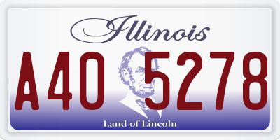 IL license plate A405278