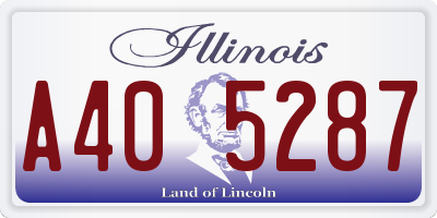 IL license plate A405287