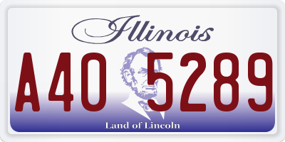 IL license plate A405289